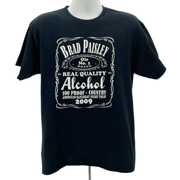 Brad Paisley American Saturday Night 2009 Tour Gildan Whiskey T-Shirt Mens Large - Picture 1 of 5